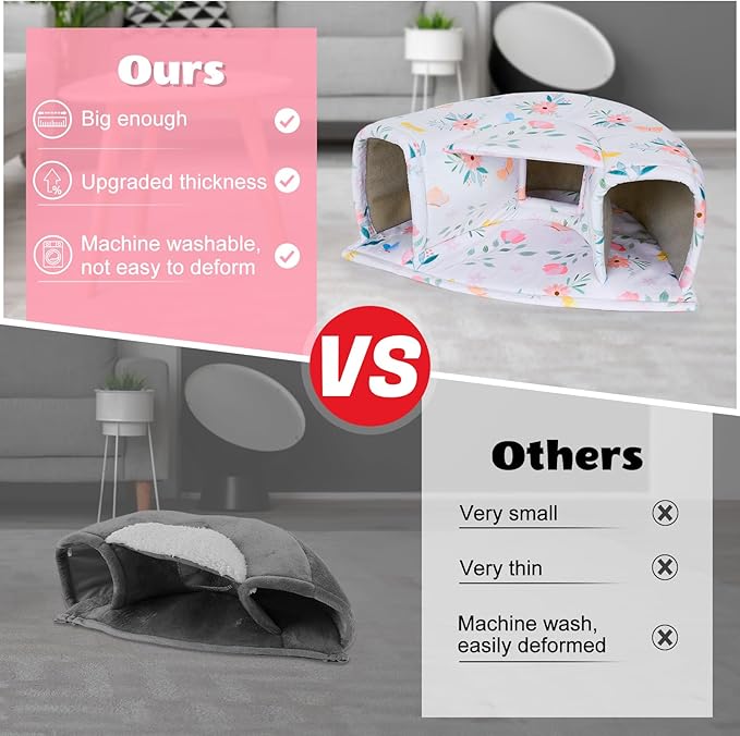 Unicorn Catcher Large Cozy Pet Bed & Tunnel - Warm & Washable, Suitable for Guinea Pigs, Hamsters, Chinchillas & Bunnies