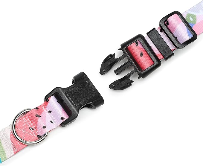 Mercano Adjustable Dog Collar - Special Design Patterns, Soft Nylon Comfortable Sturdy Pet Collar for Small Medium Large Dogs (XS, Watermelon)