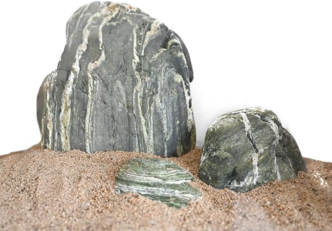 Aquarium Stone Green River Rock 40LB Rocks aquascaping Fish Tank Decor Rocks for Aquariums Fairy Gardens Model Railroads Dioramas Wargaming Mosaic Art(4-10inch / 7PCS)