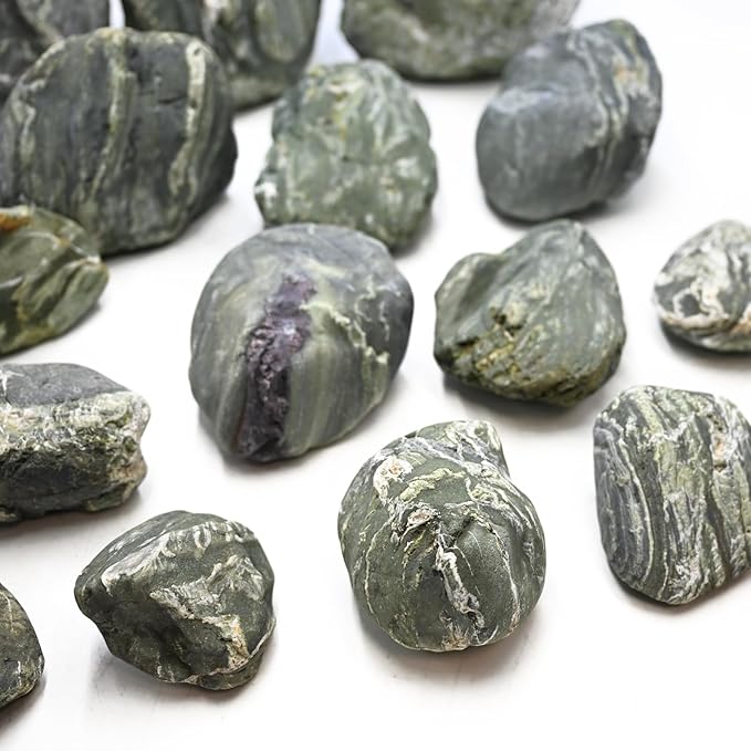 Aquarium Stone Green River Rock 40LB Rocks aquascaping Fish Tank Decor Rocks for Aquariums Fairy Gardens Model Railroads Dioramas Wargaming Mosaic Art(4-10inch / 7PCS)
