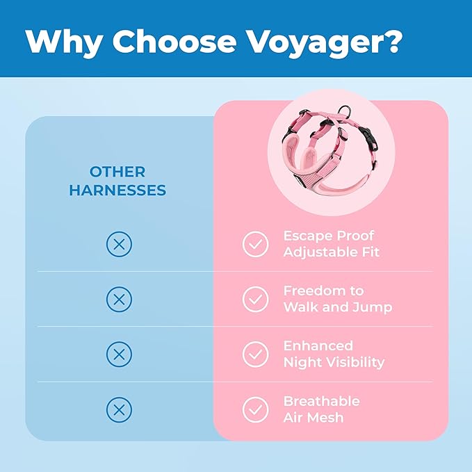 Voyager Escape Proof Cat Harness and Leash Set with Reflective Stitching, Neoprene Handle 5ft - Supports Small, Medium and Large Cats, Kittens for Walking by Best Pet Supplies - Pink, S