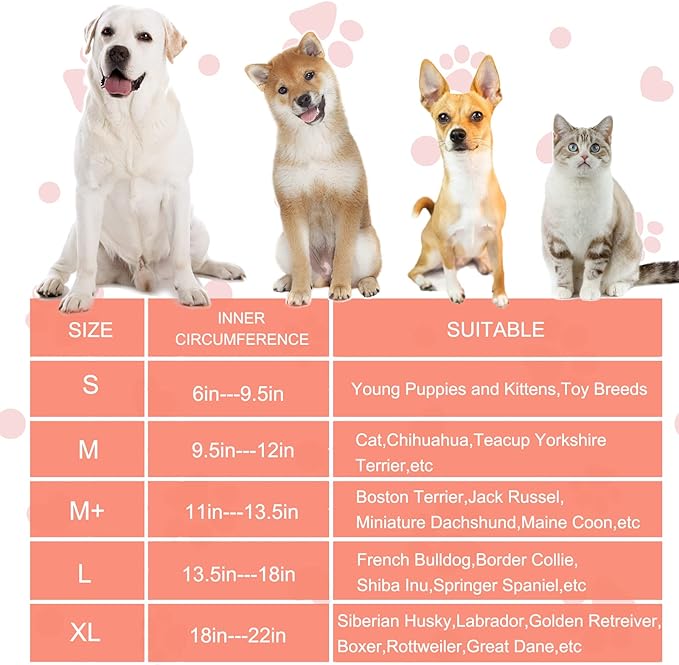 Inflatable Dog Cone Collar with Enhanced Anti-Licking, Soft Neck Donut for Dogs Cats, Recovery Pet Cone Collar After Surgery for Large Medium Small Dogs… (Donut Pink, Medium+)