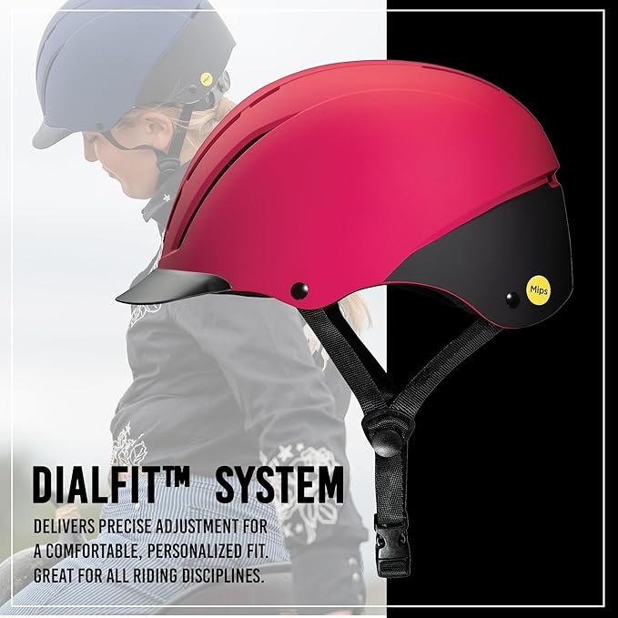 Troxel Spirit MIPS Technology Full Coverage Horse Riding Helmet, Horseback Riding Gear for Equestrians, Large (7-3/8-7-3/4), Pink Duratec