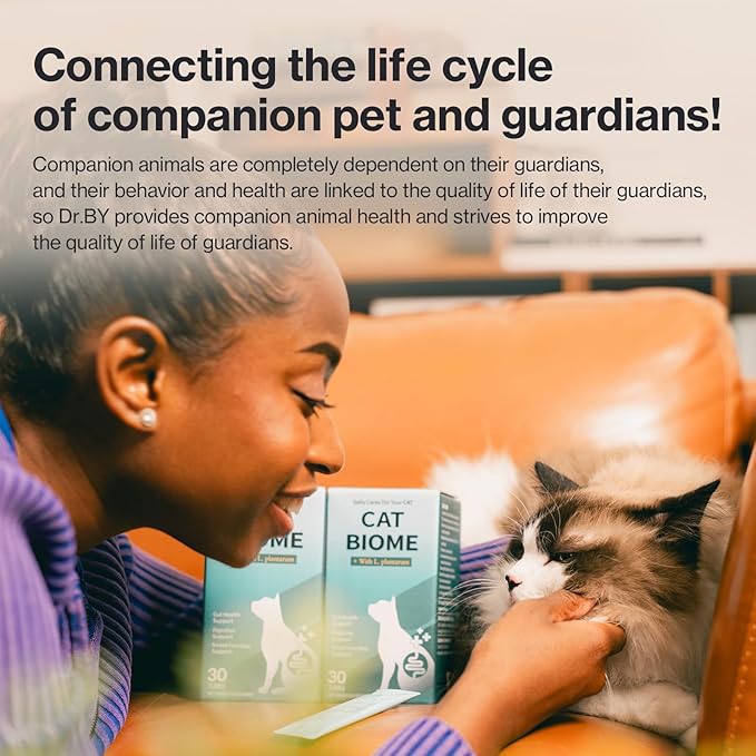 Doctor By Cat Biome Probiotics for cats Anti Diarrhea Feline Gut & Digestive Support Immune Health Sensitive Stomach Constipation with L. plantarum+Prebiotics 30 Lickable Formula Individually Packaged