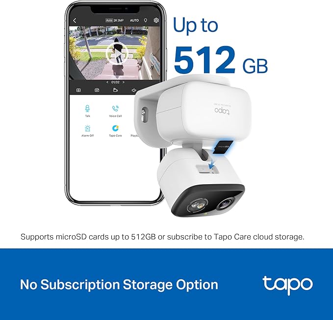 Tapo 2K 3MP Pan/Tilt Indoor/Outdoor Security Camera - Free Person/Baby Cry Detect & Motion Track, 360ยฐ Pan, Color Night Vision, SD/Cloud Storage, Works w/Alexa & Google Home HybridCam 360