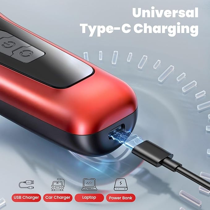 Horse Clippers,Quiet 2-Speed Horse Grooming Clippers,Rechargeable Pet Shaver with Scissors for Matted Long Hair,Cordless Wide-Blade Powerful Horse Trimmer Kit for Thick Coat #066 Red