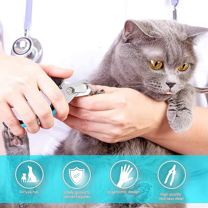 Candure Dog Nail Clippers and Trimmer with Safety Guard to Avoid Over-Cutting Toe Nails Professional Grooming Pet Nail Clipper with Nail File for Small Medium-Large Breeds