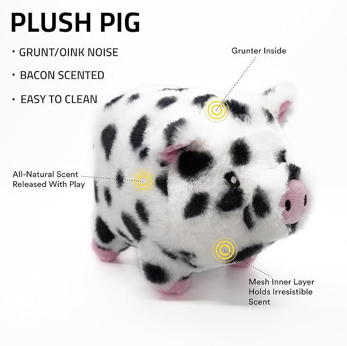 Playology Dog Toys | Plush Toy Pig Stuffed Animal for Dogs | Jumbo Pork Sausage Scented Toy - Easy to Clean and Made from Non Toxic Materials