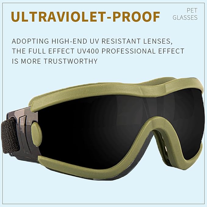 Small Dog Sunglasses with Adjustable Strap UV Protection, Winproof Puppy Sunglasses, Suitable for Dogs Eyes Protection,Soft Dog Goggles