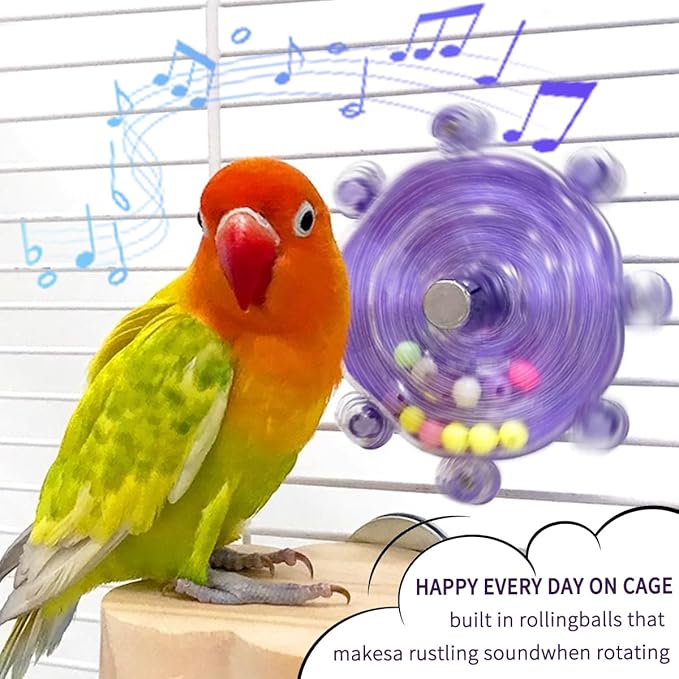 Lovebird Toys, Parakeet Toys for Conures, Small Bird Interactive Training Parrot Cage Bird Accessories, Budgie, Cockatiel, Sun Parrot,Small Educational Fun Toy for Parakeets(Purple)