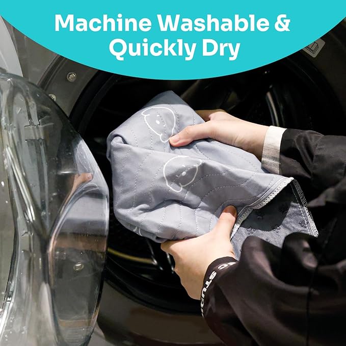 Washable Pee Pads for Dogs, 2 Pack Heavy Absorbency Reusable Pee Pads Prevent Leakage Non-Slip, Waterproof Pet Training Pads for Puppy Playpen, Crate, Whelping Box, 18"x24"