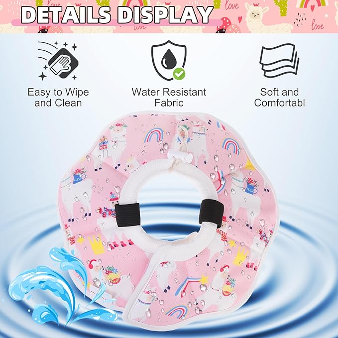 KOOLTAIL Cat Cone Collar, Adjustable Soft Comfortable Cat Recovery Collar to Stop Licking, Foldable Donut Water Resistant Pet Cone for Small Large Cats Kittens After Surgery Alpaca S