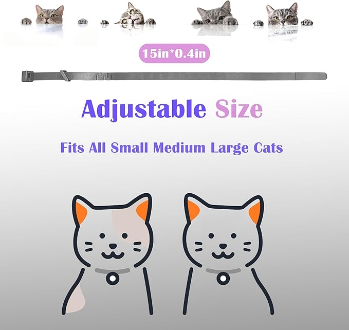 4 Pack Calming Collar for Cats - 60 Days Anxiety and Stress Relief, Relaxing Cat Collar, Adjustable Pheromones Collar for Cats,Natural Soothing for Continuous Calming