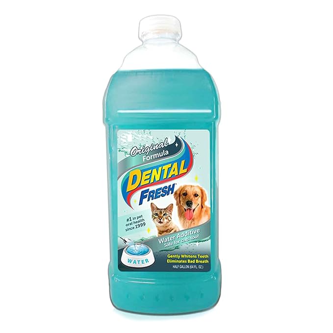 Dental Fresh Water Additive for Dogs, Original Formula, 64oz – Dog Breath Freshener and Dog Teeth Cleaning for Dog Dental Care– Add to Water