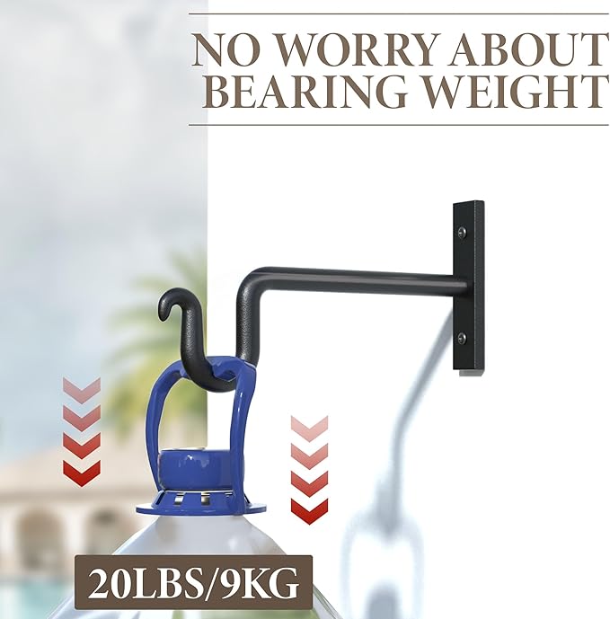 2 Pack 6 Inch Plant Hanger Plant Hook - Metal Plant Bracket Wall Hooks for Hanging Flower Basket, Lanterns, Bird Feeder, Wind Chimes Indoor & Outdoor.