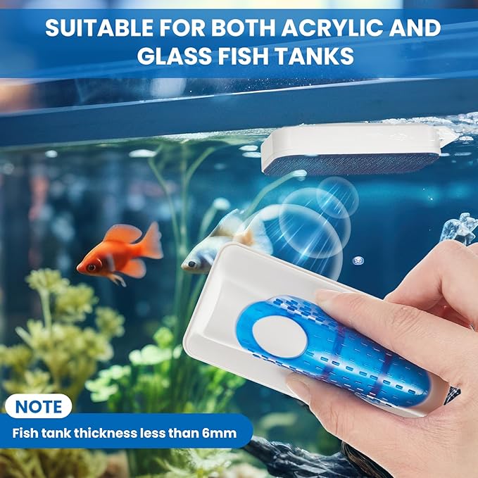 Aquarium Fish Tank Cleaning Tool Kit Include 4 Pcs Long Aquascape Tools Kit 1 Pcs Magnetic Glass Cleaner Brush 5 in 1 Fish Tank Gravel Cleaner and Siphon Vacuum for Terrarium Fish Tank Set