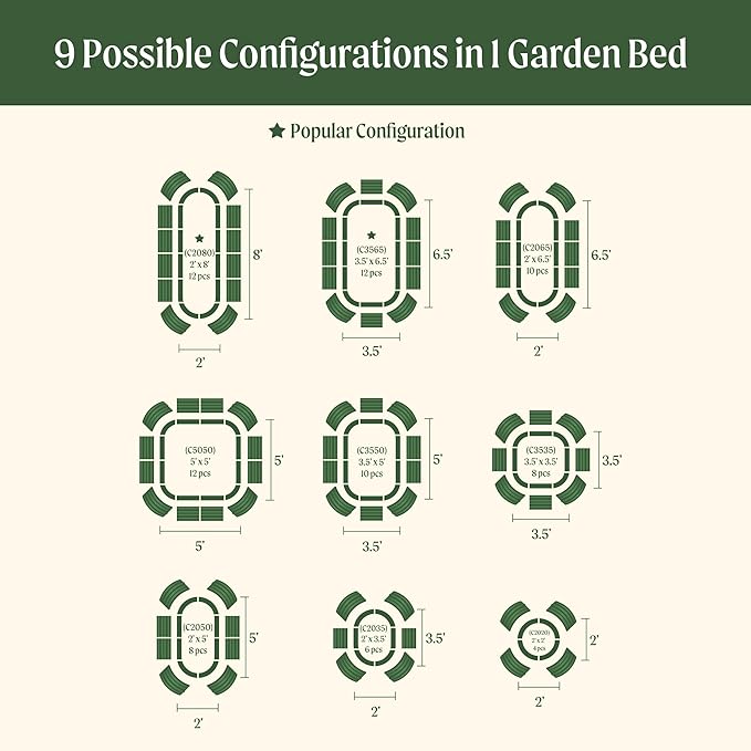 Vego garden Raised Garden Bed Kits, 17" Tall 9 in 1 8ft X 2ft Metal Raised Planter Bed for Vegetables Flowers Ground Planter Box-Pearl White