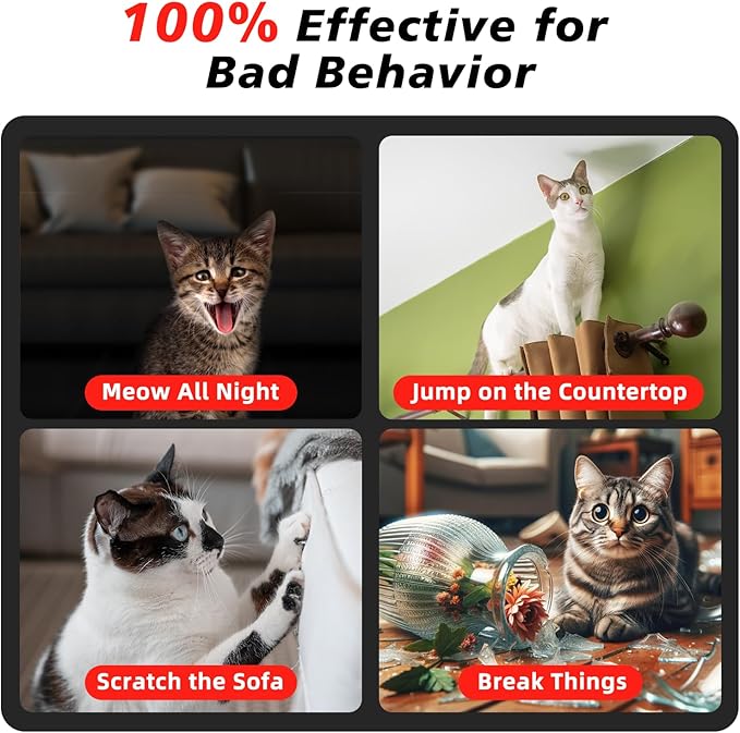 Tiniest Cat Shock Collar, Lightest Cat Training Collar with Remote for Small Cats 5-15lbs & Medium Large Cats/Puppies, Waterproof, Rechargeable, 1300ft Range(Red)