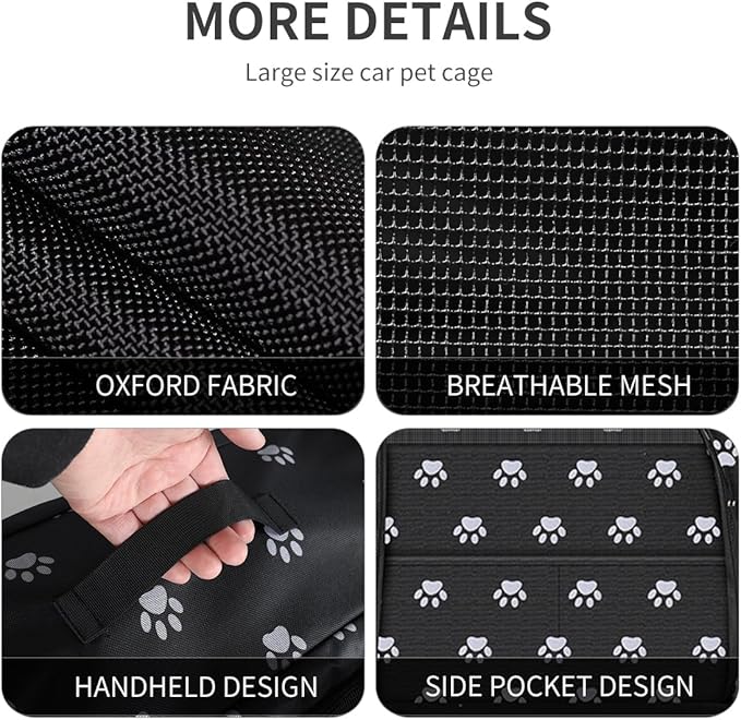 Double Cat Car Travel Carrier, Twin Compartment Show House Cat Cage/Condo,Portable Pet Crate for 2 Cats Travel Double Dog Crate Set for Long Distance Travel