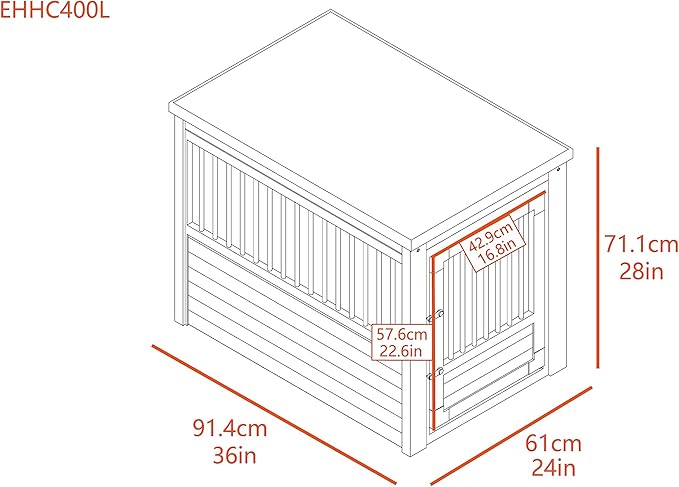 New Age Pet ECOFLEX Dog Crate End Table - Furniture-Style Pet Crate for Crate Trained Dogs - Stainless Steel Tubing & a Latched Closure - 10 Year Manufacturer's Warranty.
