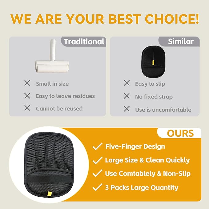 Pet Hair Removal Glove,Pet Hair Remover for Cat & Dog,New Upgraded Electrostatic Gloves Pet Hair,Reusable Electro Static Pet Hair Remover Electrostatic Gloves & Dog Hair Collector Keychain