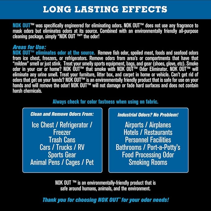 NOK OUT Odor Remover, Pet Deodorizer and Cleaning Spray, Made in the USA, 32 Fluid Ounce Spray