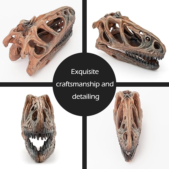 Fish Hideout Aquarium Dรฉcor Decorations Dinosaur Skull Fish Tank Decor Cave Dinosaur Skull Betta Animal Halloween Large Tarantula Reptile Bones Snake for Terrarium Ornament