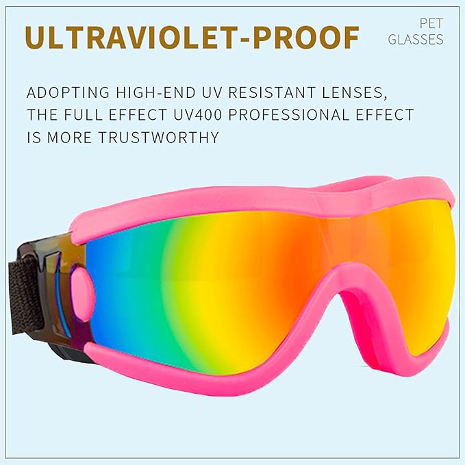 Small Dog Sunglasses with Adjustable Strap UV Protection, Winproof Puppy Sunglasses, Suitable for Dogs Eyes Protection,Soft Dog Goggles