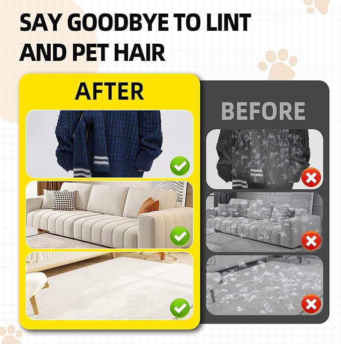 Pet Hair Remover, Reusable Electrostatic Pet Hair Remover Gloves – Double-Sided Grooming & Deshedding Gloves for Cats & Dogs, Pet Fur Removal for Furniture, Carpet, Couch & Clothing -2 PCS