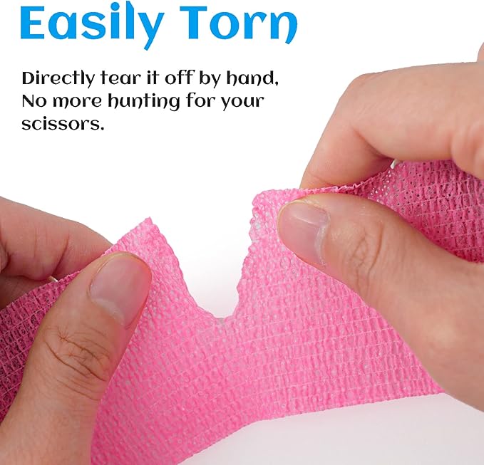 36 Rolls Elastic Self Adhesive Bandage Wrap 2 Inch, Breathable Non Woven Cohesive Bandage, Vet Wrap for Dogs, Ankle Sprains Swelling Medical First Aid Tape, Sports Athletic Tape Color
