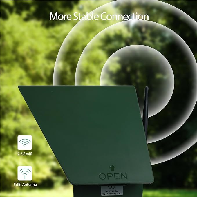 Birdkiss Smart Bird Feeder with Camera Solar Powered, AI Auto Capture Bird Videos & Motion Detection, Bird Watching Camera Notify in Time, Wireless Camera Ideal Present for Bird Lover (Olive Green)