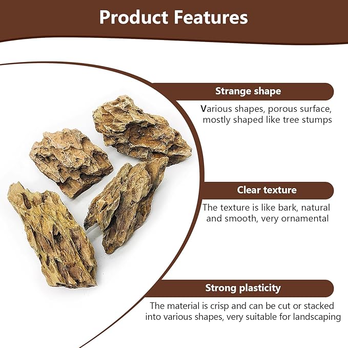 Dragon Stone Rock for Aquascaping,Aquarium Decor, Fish Tank Decorations,4-10 Inches Natural Ohko Stone for Fish Tank Landscaping (20 Pounds)