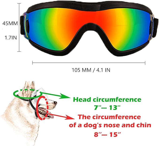 Small Dog Sunglasses with Adjustable Strap UV Protection, Winproof Puppy Sunglasses, Suitable for Dogs Eyes Protection,Soft Dog Goggles