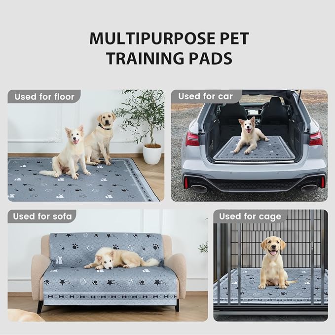 Gardner Pet Washable Dog Pee Pads, 72'' x 72'' Non Slip Dog Mats with Great Urine Absorption, Reusable Puppy Pee Pads for Potty Training , 1 Pack