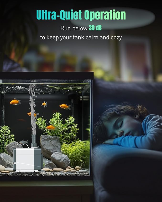 Pawfly 1060 GPH Fountain Pump, 85 W Submersible Water Pump with 14.8 ft. High Lift and 3 Nozzles, Quiet Water Fountain Pump for Aquarium Fish Tank Waterfall Pond & Hydroponics