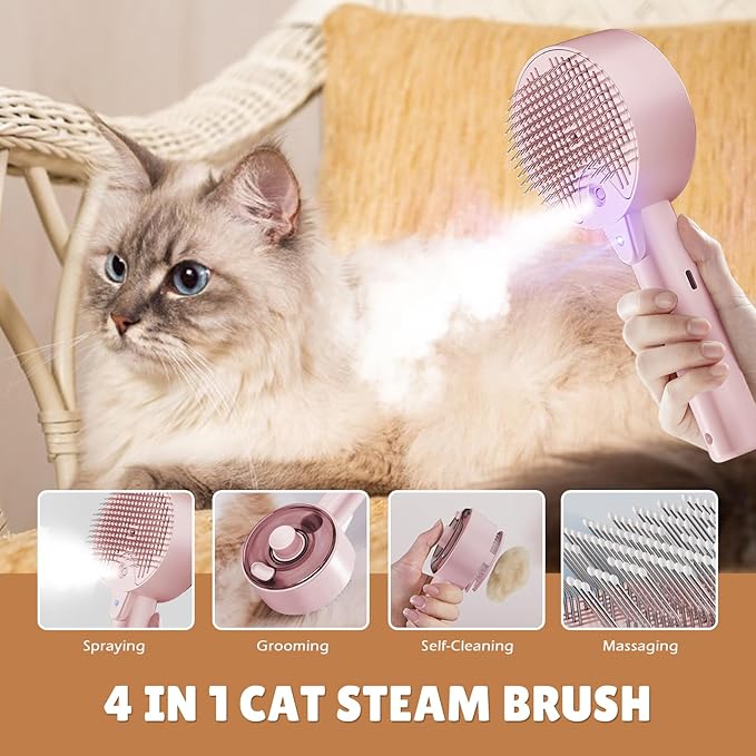 Cat Steam Brush for Shedding Spritz Defur Comb Cloud Care Cat Brush for Indoor Cats Shedding Steam Brushes for Long Short Hair Cats Dogs 2024 New Spray Pet Grooming Brushes for Massage Clean