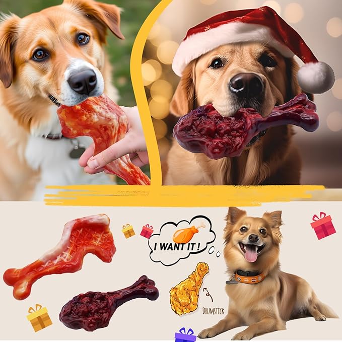 Magicorange Dog Chew Toys for Aggressive Chewers, Nylon Durable Dog Toys, Bacon Flavored Tough Chew Toys (1 Pack)