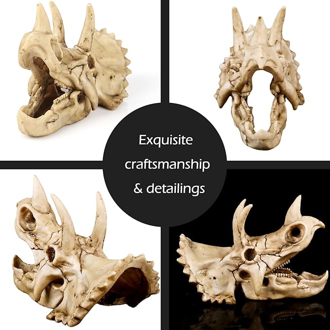 Fish Hideout Cave Dinosaur Animal Skull Reptile Ornament Halloween Dรฉcor for Terrarium Aquarium Large Decorations Betta Tarantula Snake Decor Bones