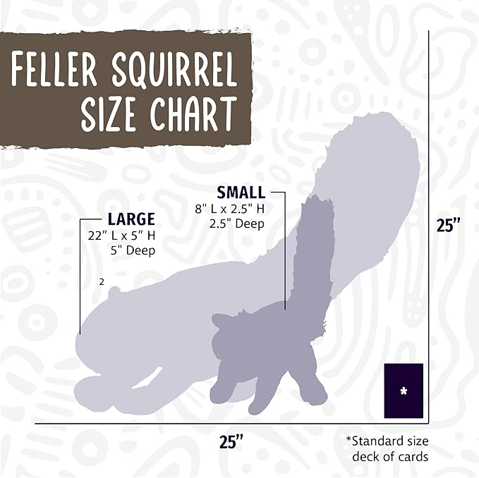 HuggleHounds Plush Dog Toy - Fuzzy Dog Toy, Soft Fleece, Interactive Durable Stuffed for Small and Large Breeds with Squeaker - Feller Squirrel, Small