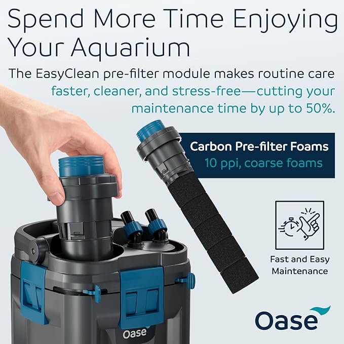 OASE BioMaster 2 600 Canister Filter for Aquariums – External Aquarium Filter with EasyClean Pre-Filter – Quiet Performance – Freshwater & Saltwater, Up to 160 Gallons