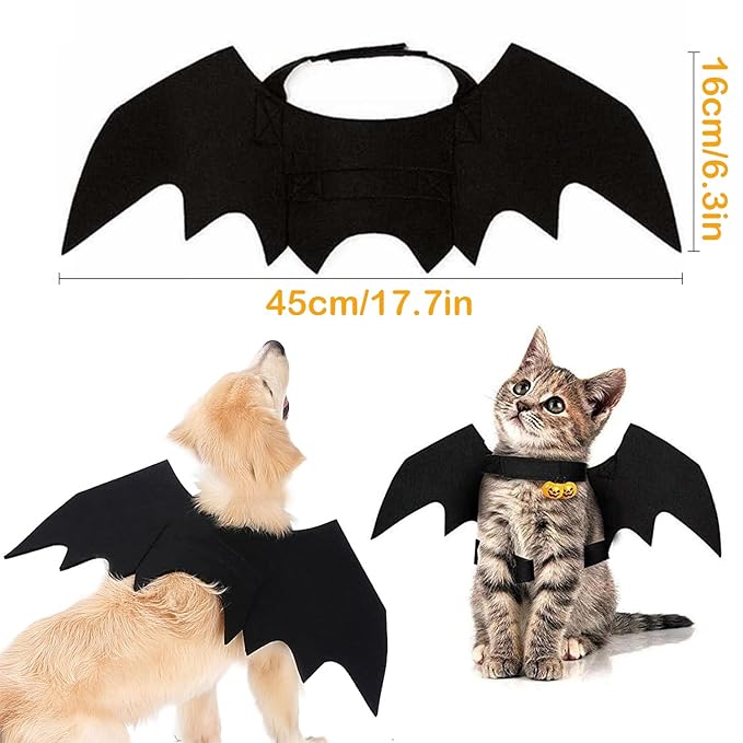 JIURUN Cat Grooming Hammock for Nail Trimming, Pet Grooming Hammock(XS),Trimmer, Nail File, Pet Comb,for Cats Dogs LED Collar Light Rechargeable and Bat Costume Wings