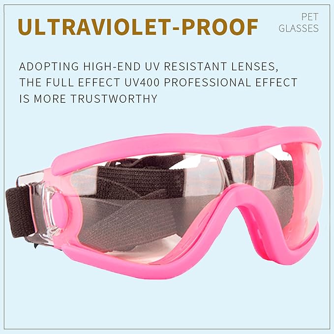 Small Dog Sunglasses with Adjustable Strap UV Protection, Winproof Puppy Sunglasses, Suitable for Dogs Eyes Protection,Soft Dog Goggles