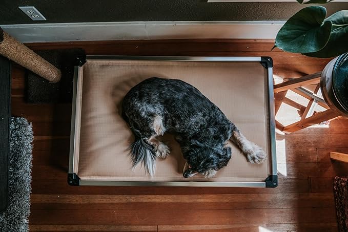 K9 Ballistics Chew Proof Armored Padded Dog Crate Bed, Virtually Indestructible, Legs Included (Obsidian Black, Large (41" L x 27" W x 5" H))