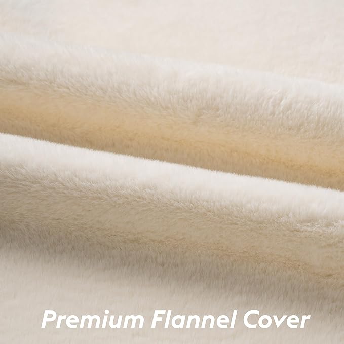 Self Warming Cat Bed, Heating Cat Pad, Extra Soft Flannel Surface, Removable & Washable, Thick Thermal Mat with Non-Slip Bottom (Ivory, 29" X 19")