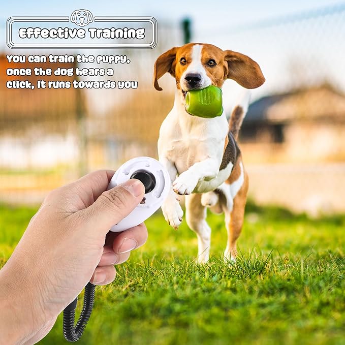 Frienda 18 Pieces Dog Training Clicker, Pet Behavioral Training Clickers with Wrist Strap for Dogs Cats Puppy Birds Horses (White)