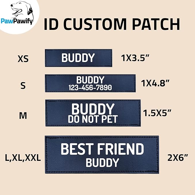 PawPawify Custom No Pull Dog Harness with Name and Phone Number, Heavy Duty Personalized Pet Vest to Prevent Tugging, Pulling, or Choking, Training and Walking (SkyBlue, M (20-40 LBS))