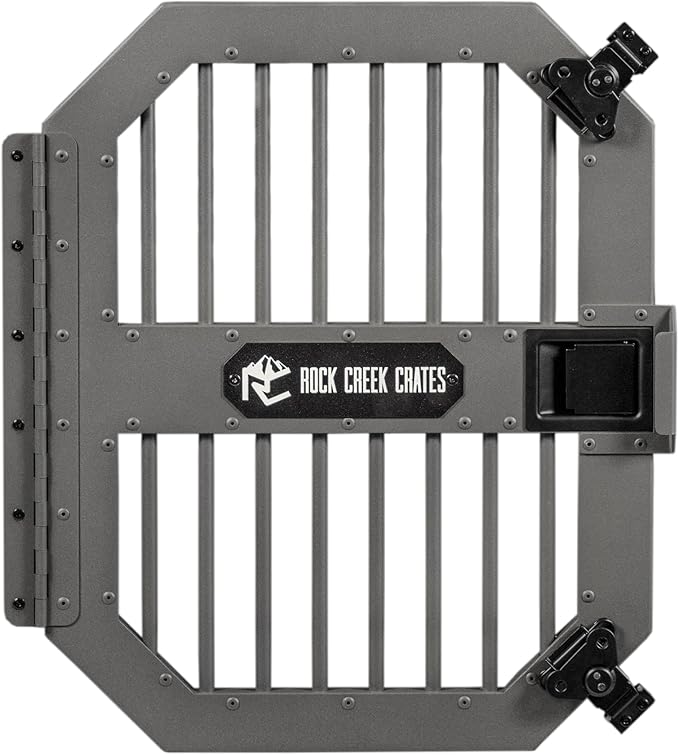 ROCK CREEK CRATES Collapsible Dog Crate: Meticulously Engineered, Durable Aluminum Construction, Non Slip Feet | 10 Year Warranty | Ideal for Indoor & Vehicle Use (Gray, 30 Inch)