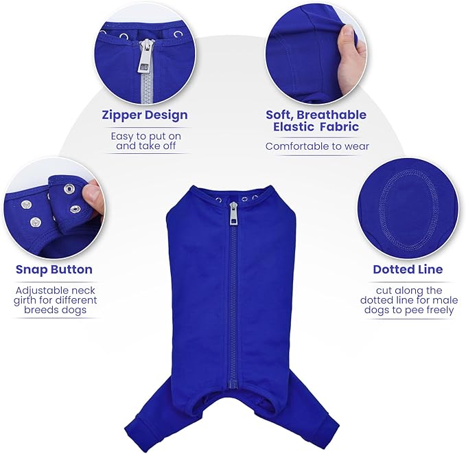 Nanaki Dog Wound Care Shirt,Dog Leg Sleeve to Stop Licking Rear Leg and Abdomen,Pet Surgery Suit Female Spay,Dogs Onesie for Surgery Female Male,Pet Surgical Recovery Suit Female Wound Heal Clothes