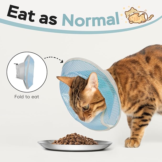 Cat Cone Collar Soft to Stop Licking After Surgery, Waterproof Lightweight Recovery Collar for Cats and Small Dogs, Elizabeth Plastic Cone Alternative, Neck Pillow to Prevent Scratches