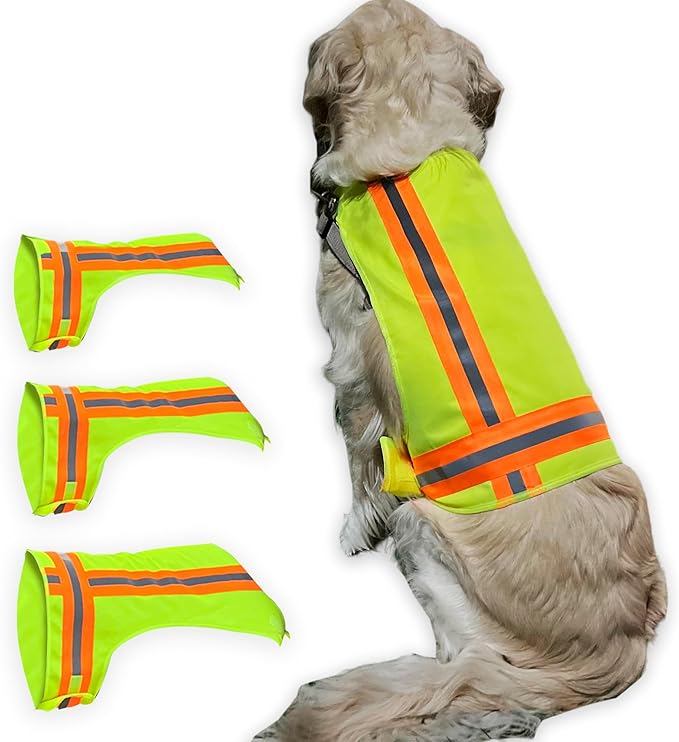 Reflective Dog Vest: Hi-Visibility Safety Gear for Outdoors. Safeguard Your Dog with Easy to wear Adjustable Reflective Vest Jacket (Medium)